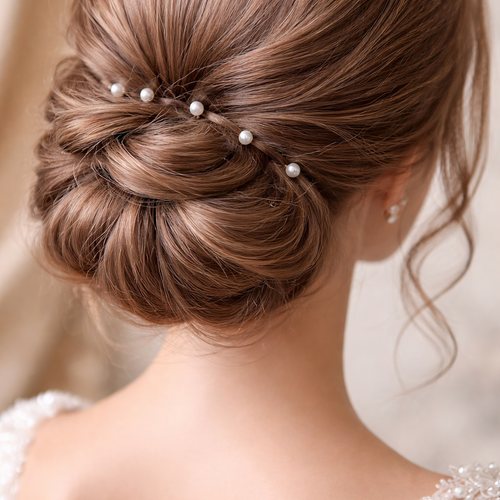 Pics à chignon mariage perles ivoire | accessoire cheveux mariée chic -diosa