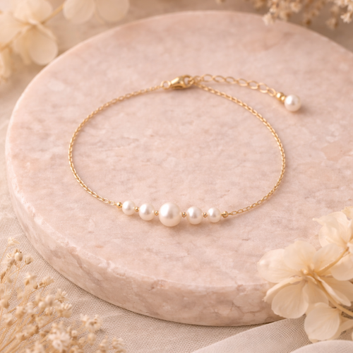 Bracelet mariée perles fines – essence | bijou de mariage délicat et élégant