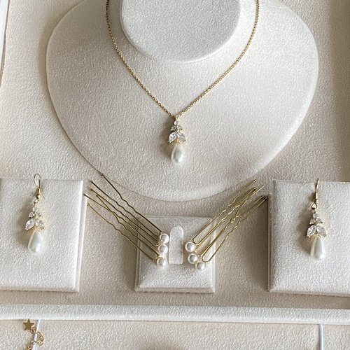 Parure opaline – bijoux de mariée en perles & cristaux