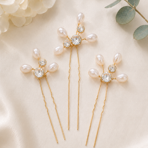 Pics à chignon clarisse – accessoires cheveux mariée perles et cristaux