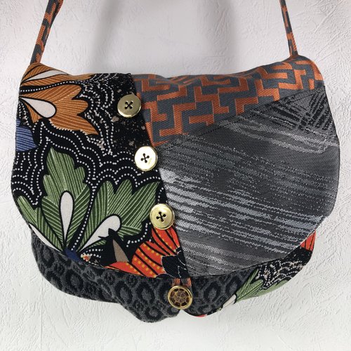 Sac besace tissus patchwork bandoulière collection lyna réf 0383