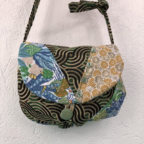 Sac minaudière tissus patchwork collection lina réf 1827