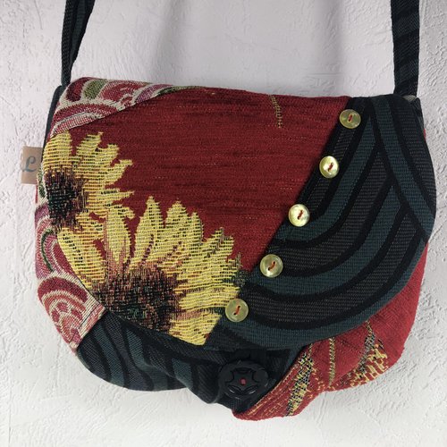 Sac minaudière tissus patchwork collection lina réf 0462