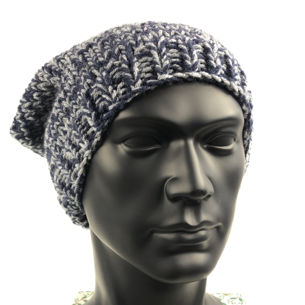 Bonnet homme laine tricoté main réf 2723 : accessoires-chapeau-et-bonnet  par lulolilousacs