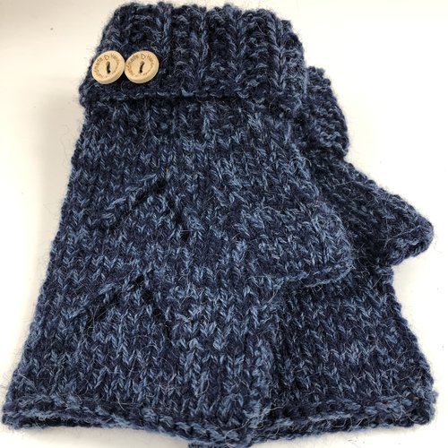 Mitaines laine avec pouce tricoté main réf 3742