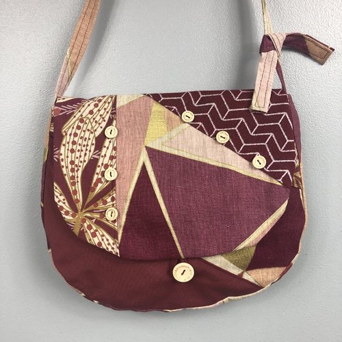 Sac besace tissus patchwork bandoulière collection laura 4931