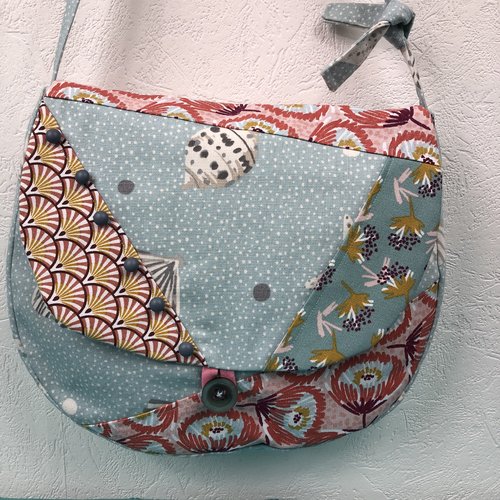 Sac besace tissus patchwork bandoulière collection laura 1526