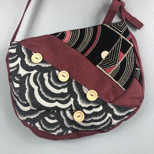 Sac besace tissus patchwork bandoulière collection laura 4981