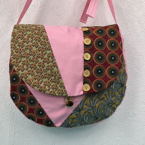 Sac besace tissus patchwork bandoulière collection laura 1843