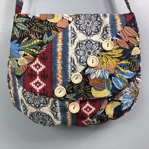 Sac besace tissus patchwork bandoulière collection laura 5214