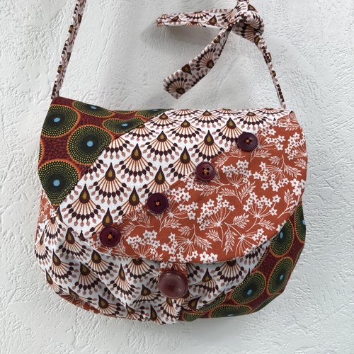 Sac minaudière tissus patchwork collection lina réf 1817