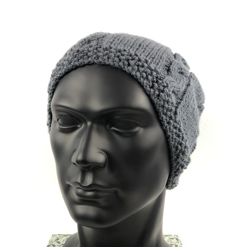 Bonnet laine homme tricoté main réf 2839  modèle unique