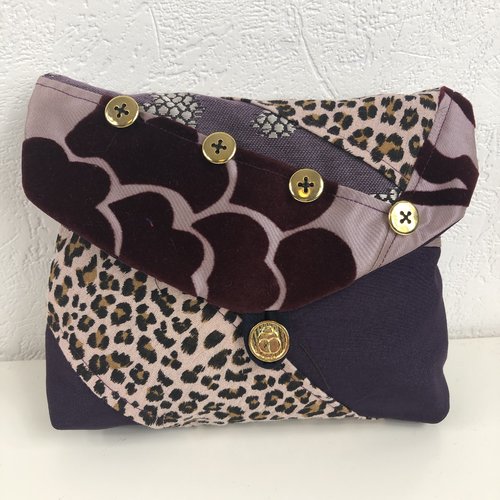 Pochette maquillage/crayons tissus patchwork réf 0985