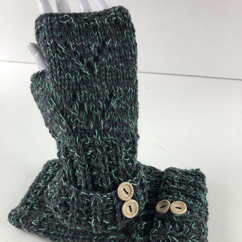 Mitaines avec pouce laine tricoté main  réf 5708  modèle unique