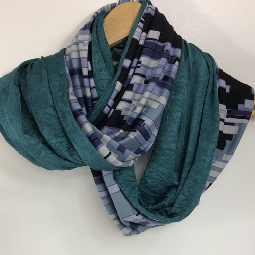 Echarpe tubulaire /snood tissus réversible réf 0396