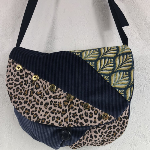 Sac besace tissus patchwork bandoulière collection lyna 0962
