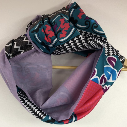 Echarpe tubulaire /snood tissus réversible réf 0805