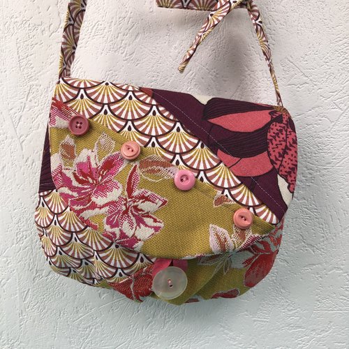 Sac minaudière tissus patchwork collection lina réf 1431