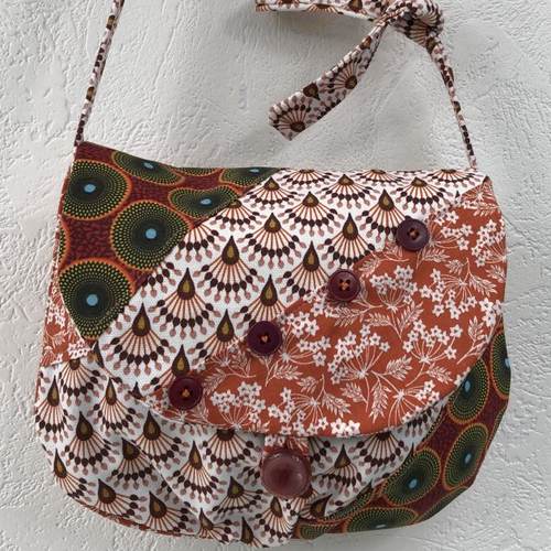 Sac minaudière tissus patchwork collection lina réf 1817