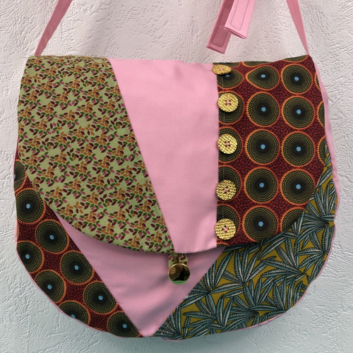 Sac besace tissus patchwork bandoulière collection laura 1843