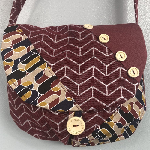Sac minaudière tissus patchwork collection lina réf 5073