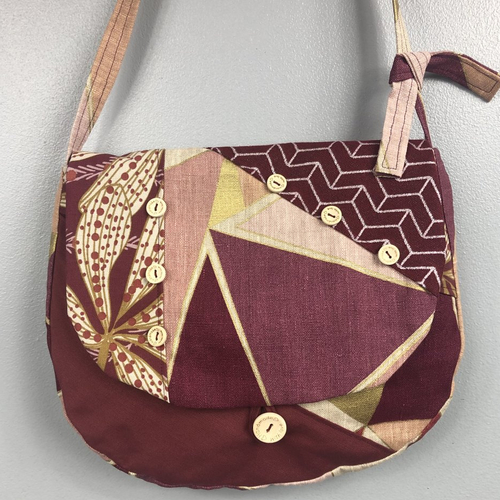 Sac besace tissus patchwork bandoulière collection laura 4931