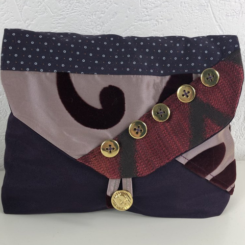 Pochette maquillage/crayons tissus patchwork réf 0364