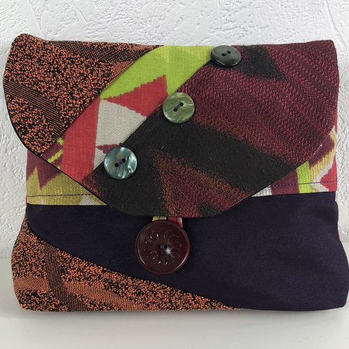 Pochette maquillage/crayons tissus patchwork réf 0553