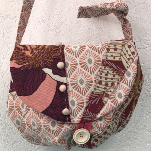Sac minaudière tissus patchwork collection lina réf 1459