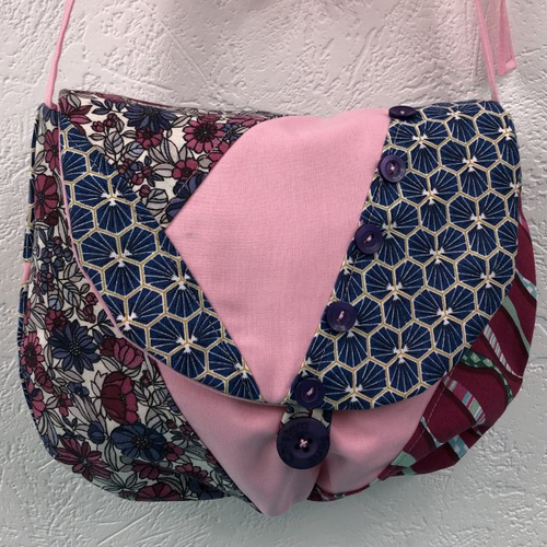 Sac minaudière tissus patchwork collection lina réf 1750