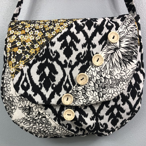 Sac besace tissus patchwork bandoulière collection laura 5189