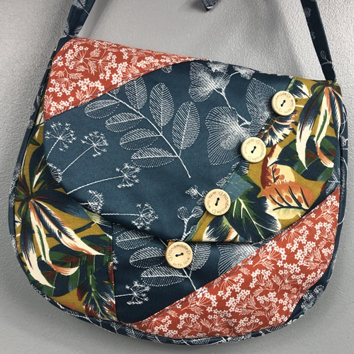 Sac besace tissus patchwork bandoulière collection laura 4911