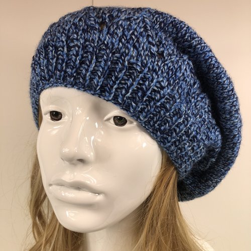 Béret laine tricoté main réf 6014