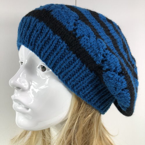 Béret laine tricoté main réf 6379
