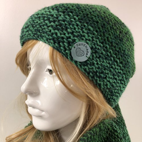 Bonnet laine tricoté main réf 7780 modèle unique