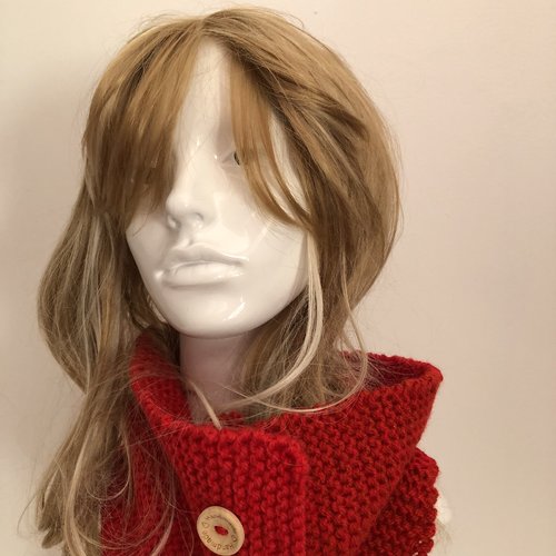 Snood laine tricoté main réf 7788 modèle unique