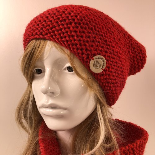 Bonnet laine tricoté main réf 7792 modèle unique