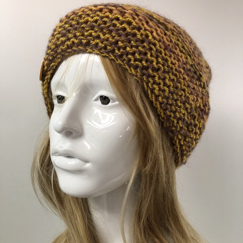 Bonnet laine tricoté main réf 7862 modèle unique