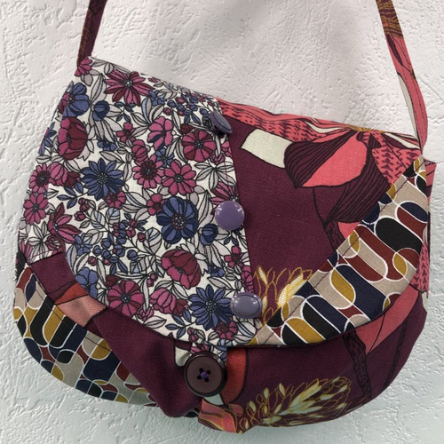 Sac minaudière tissus patchwork collection lina réf 1779