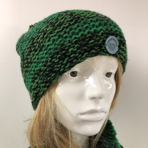 Bonnet laine tricoté main réf 7821 modèle unique