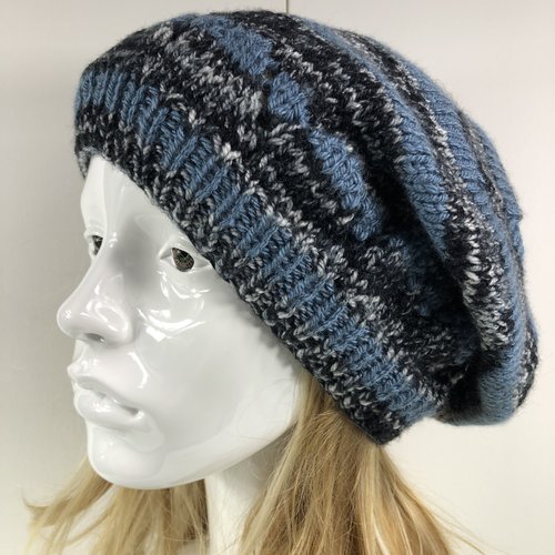 Béret laine tricoté main réf 6338