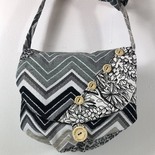 Sac minaudière tissus patchwork collection lina réf 7350