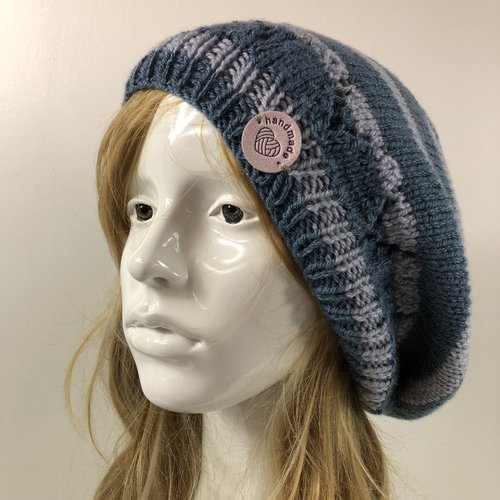Béret laine tricoté main réf 7458