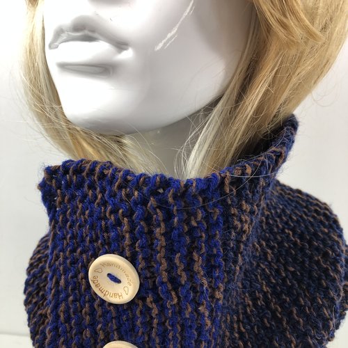 Snood laine tricoté main réf 7991 modèle unique
