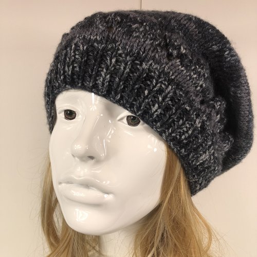 Béret laine tricoté main réf 5991