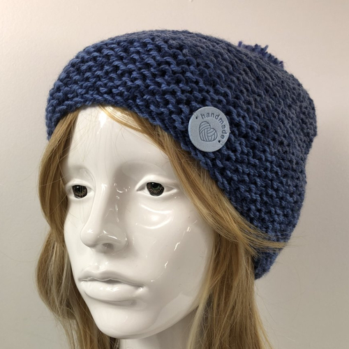 Bonnet laine tricoté main réf 7880 modèle unique