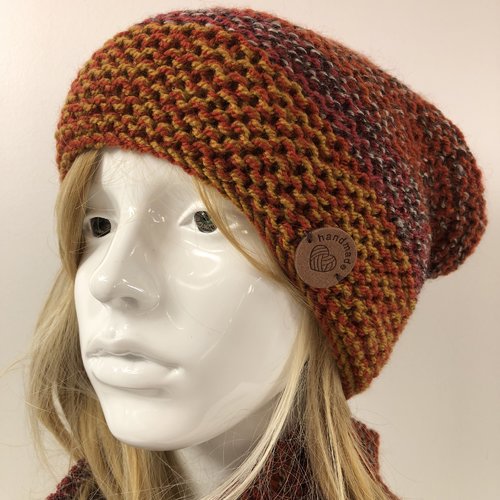 Bonnet laine tricoté main réf 7802 modèle unique