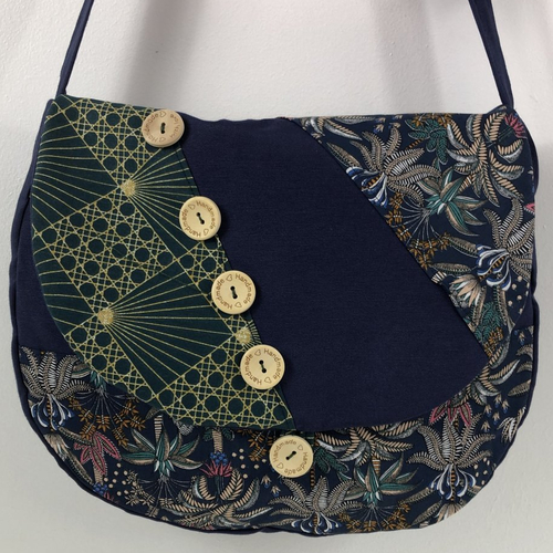 Sac besace tissus patchwork bandoulière collection laura 7294