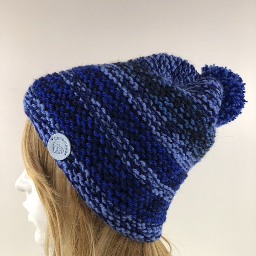 Bonnet laine tricoté main réf 3556 modèle unique
