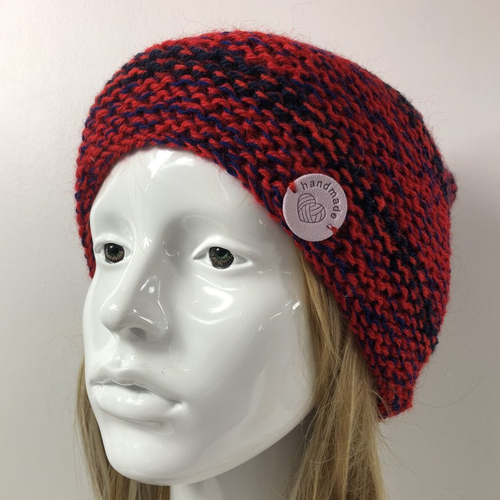 Bonnet laine tricoté main réf 7985 modèle unique